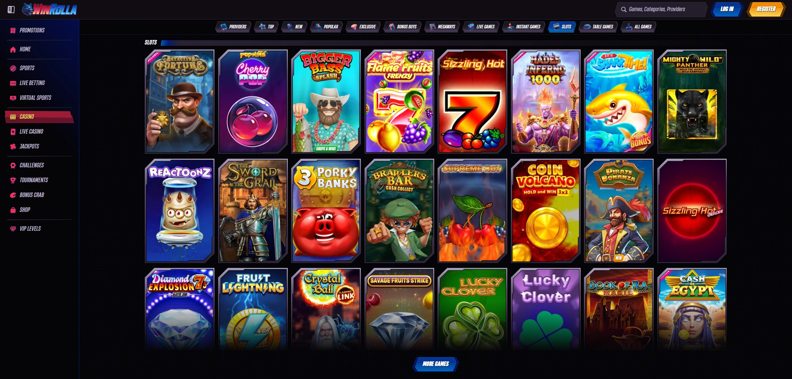 Screenshot selezione Winrolla Slot